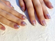 スリーネイルプラスアイラッシュ(Threee Nail+Eyelash)/ミラーフレンチ