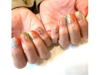 ハーティーネイル hearty nail 溝の口店/キラキラ3色ラメグラデーション