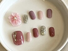 カラ ネイル 中津店(calla nail)/流行りのぷっくりフラワー♪