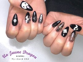 【ロングネイル】ブラックネイル