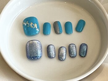 カラ ネイル 中津店(calla nail)/シンプル×ブルー