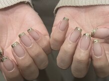 アース コアフュールボーテ 富山婦中店(EARTH coiffure beaute)/ガラスフレンチネイル　7500円