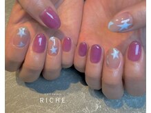 リッシュ(RICHE)/透け感パープル×スターネイル