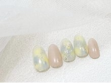 リベレ 梅田茶屋町店(LIBELLE)/春ネイル/ミモザ風ニュアンス