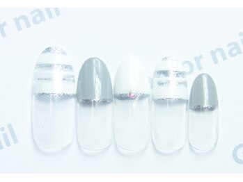 グラマーネイル(Glamor nail)/ボーダーフレンチ☆¥6,800