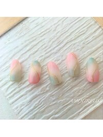 ３色グラデーションネイル♪