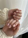 clear french nail.