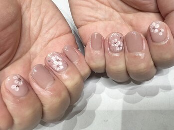 シンプルジェルネイル専門店 バランス(balance)/【松ヶ根限定】手書きお花アート