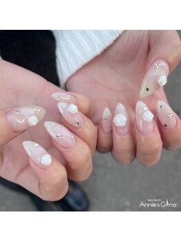 ネイルサロン アニーアンドジーノ シド(NAIL SALON Annie&Gino shido)/志度 &nbsp;白薔薇ネイル