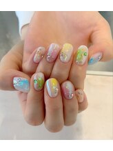 グランドトゥルース ネイルアンドアイラッシュ 守谷店(GRAND TRUTH)/キラキラレインボーネイル☆