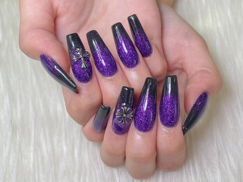 エムネイル(M-Nail)/★パープル×ブラックネイル★