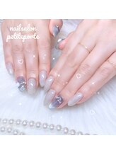 プティポルト(petite porte)/ブルーマグフレンチネイル♪