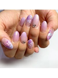 パラジェル/パープル×お花