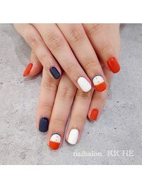 トリコロールネイル