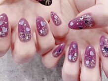 プライズアイリス アイラッシュ 池袋東口店(prize Iris eyelash)/推しカラーハートホロネイル