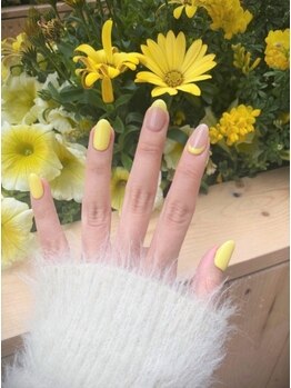 yellow french nails