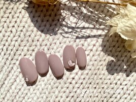 シンプルネイル　ピンクベージュ