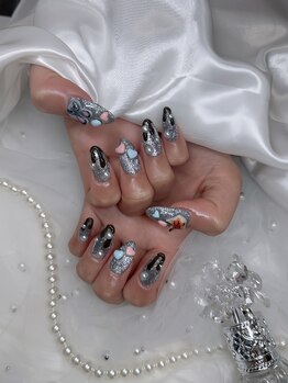 バレンタインネイル