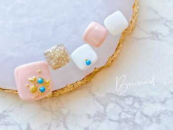 ボネール(nail ＆ eyelash Bounail)/ターコイズ フット パステル