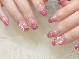 ラメグラネイル/リボンネイル