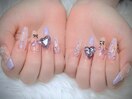 紫　フレンチ　チェック