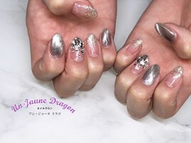【自爪ネイル】シルバーネイル