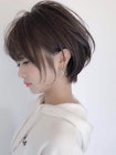 ことりベージュ毛先パーマ黒髪ウォーターフォール30代40代25