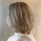 ホワイトベージュボブ_ウォーターフォール毛先パーマ_ba248741