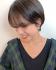 毛先パーマ　黒髪 シアーグレージュ　くすみベージュ