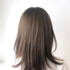 耳掛け内巻きストレートミディ_ことりベージュ毛先パーマ_45608