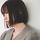 ワンレングスボブ 切りっぱなし おかっぱ 大人かわいい