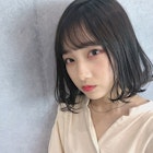 ダークアッシュ×シースルーボブ