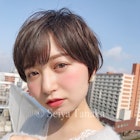 小顔ミニボブ×黒髪ショート×毛先パーマ×ことりベージュ錦糸町