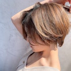 【添田】グラデーションカラースリークボブハンサムショート