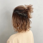 ハーフアップお団子_アッシュブラウンネオウルフ_ba274573