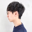 マッシュウルフ七三オールバックツイストパーマ_ba292763