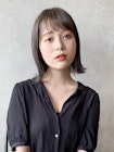 外ハネボブ_フォギーベージュ耳かけウェーブパーマ_7596