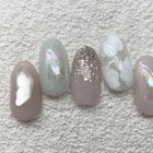 ミントグリーンお花ネイル