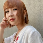 【lilley yu_ka】切りっぱなしボブ+オレンジベージュ/天神今泉