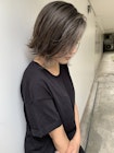 ダークグレージュハイライトバレイヤージュ