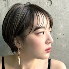 丸みショート黒髪エッジショート3Dカラー