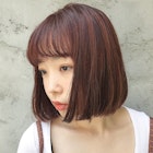 【mee.】イシガミ ぱつっとボブ チェリーレッド