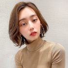 アフロート谷 20代30代 大人かわいい シアーベージュ 小顔バング