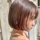 首が長く見えるベージュカラーの小顔ボブ【Belle】松本理沙