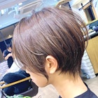 大人かわいい、耳掛け、小顔ショートボブ、ココアブラウン、銀座