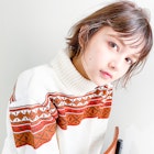 ボブレイヤー×アッシュブラウン20台30代シースルーバング前髪