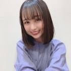 シースルーぱっつんバングに切りっぱなしボブは王道の可愛さ**