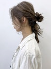アンニュイアレンジ_オリーブカラーセミウェットウェーブ_27395