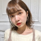 《大人可愛いレイヤーボブ×透明感マロンブラウンカラー》