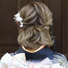 振袖着付 着物 可愛い小顔 ハーフアップ パーティー 成人式